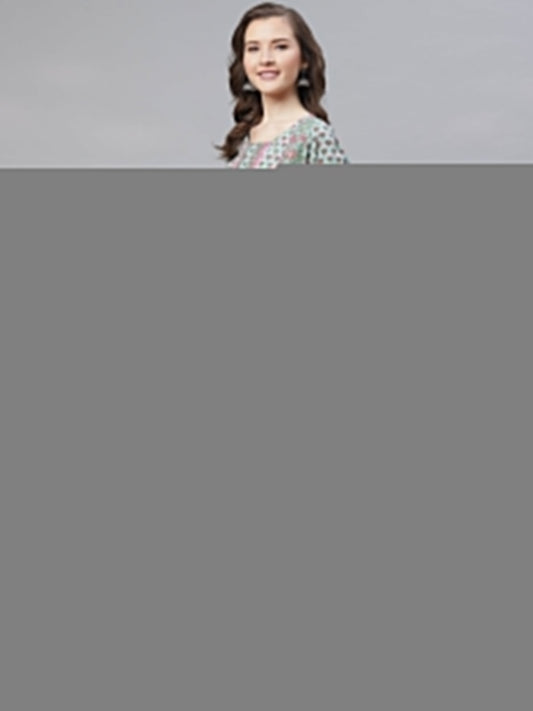 Women'S Blue Printed Straight Kurti With Palazzo | LASVINI - Redefining Indian Fashion with Elegance