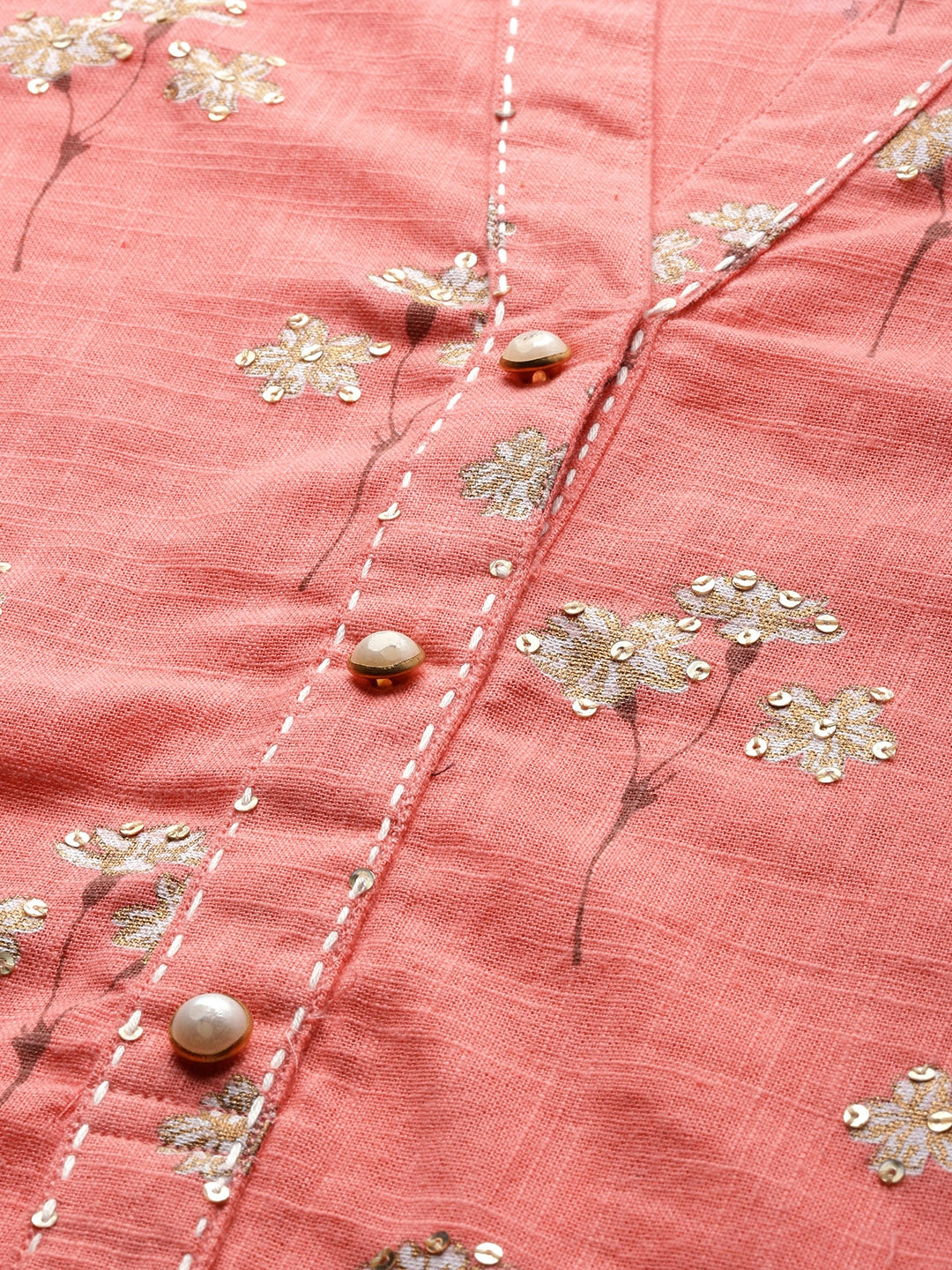 Women'S Pink Flower Print Cotton Kurta Set | LASVINI - Redefining Indian Fashion with Elegance