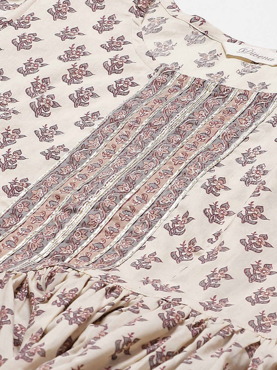 Women'S Cream Printed Sharara Set | LASVINI - Redefining Indian Fashion with Elegance