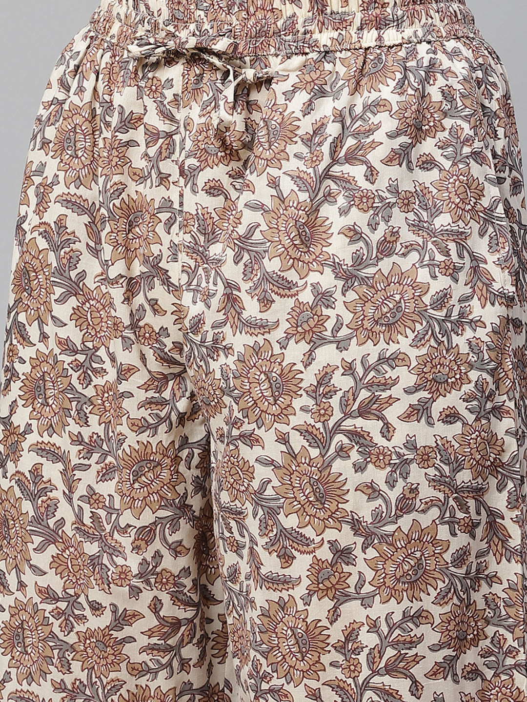 Women'S Cream Printed Sharara Set | LASVINI - Redefining Indian Fashion with Elegance