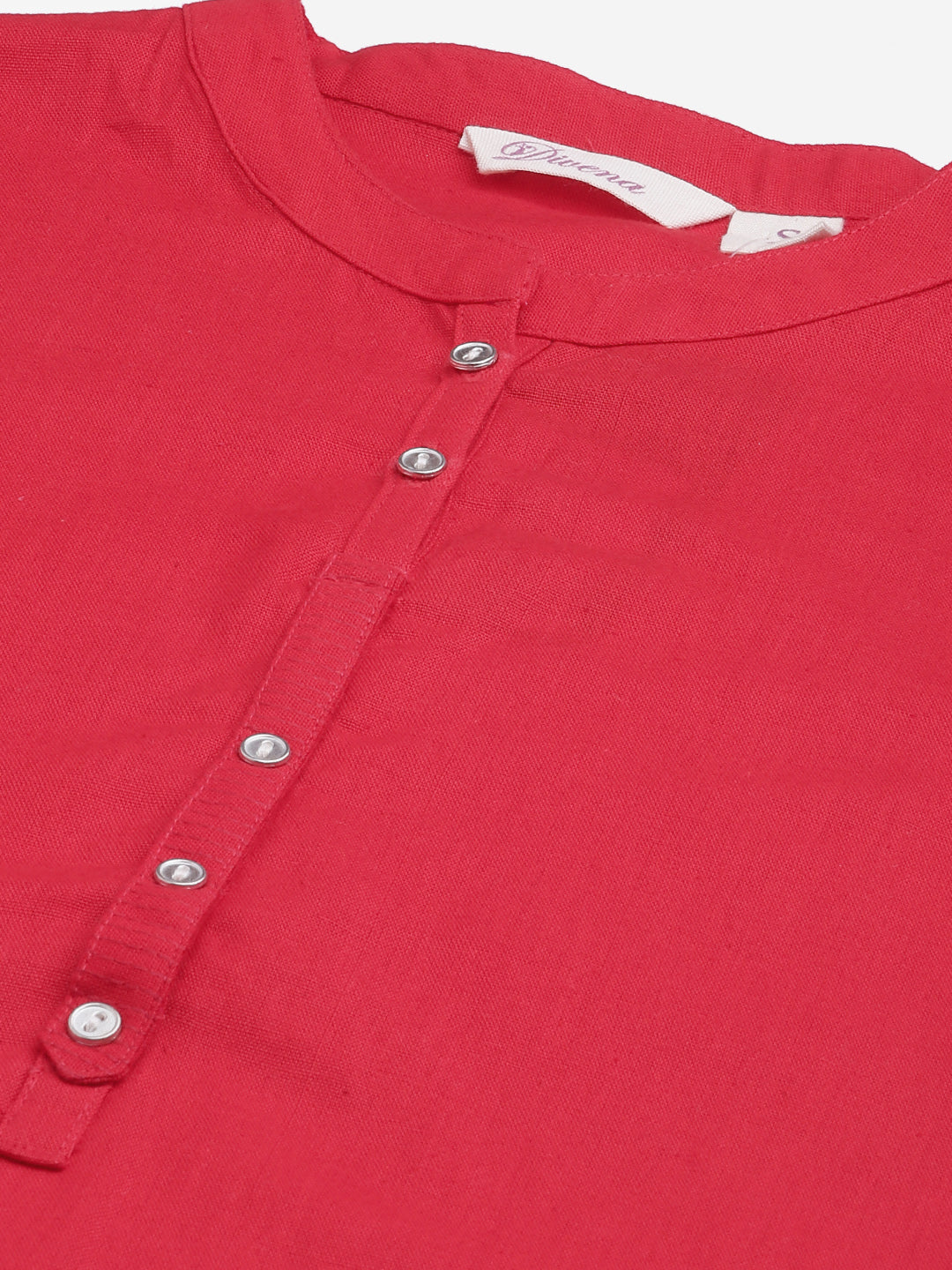 Women'S Red Cotton Straight Kurti | LASVINI - Redefining Indian Fashion with Elegance