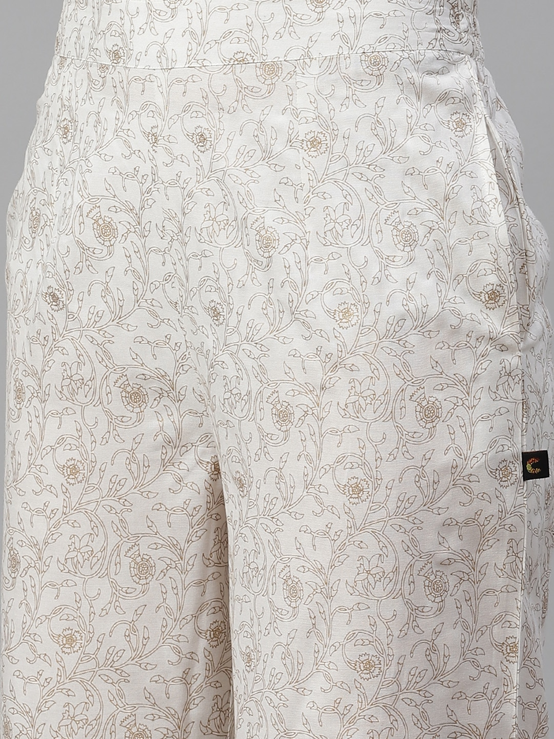 Women'S White Printed Kurta With Palazzo Set | LASVINI - Redefining Indian Fashion with Elegance
