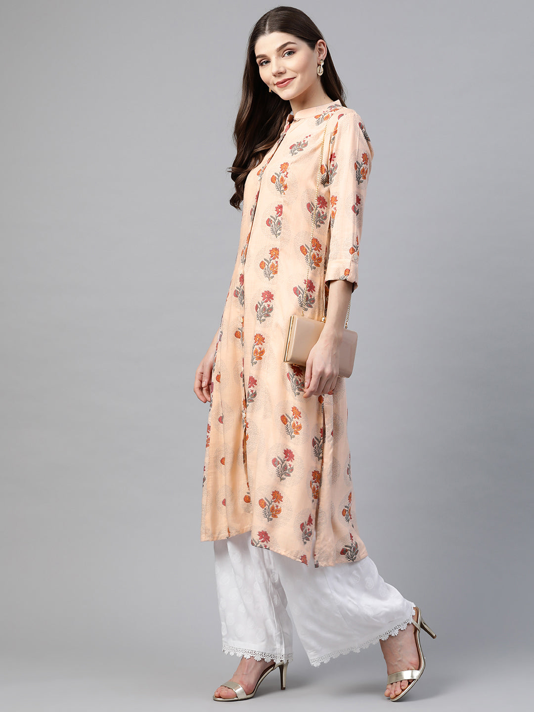 Women'S A-Line Pink Rayon Kurta | LASVINI - Redefining Indian Fashion with Elegance
