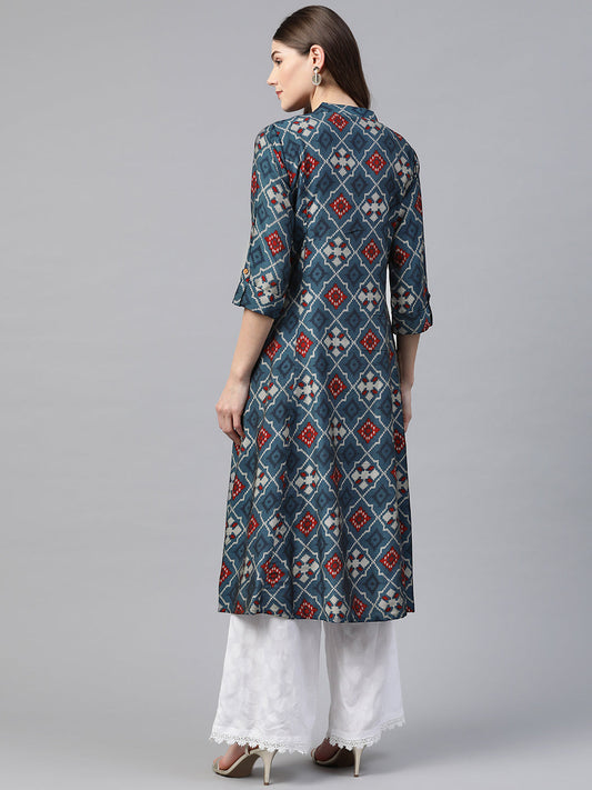Women'S A-Line Printed Rayon Kurta | LASVINI - Redefining Indian Fashion with Elegance