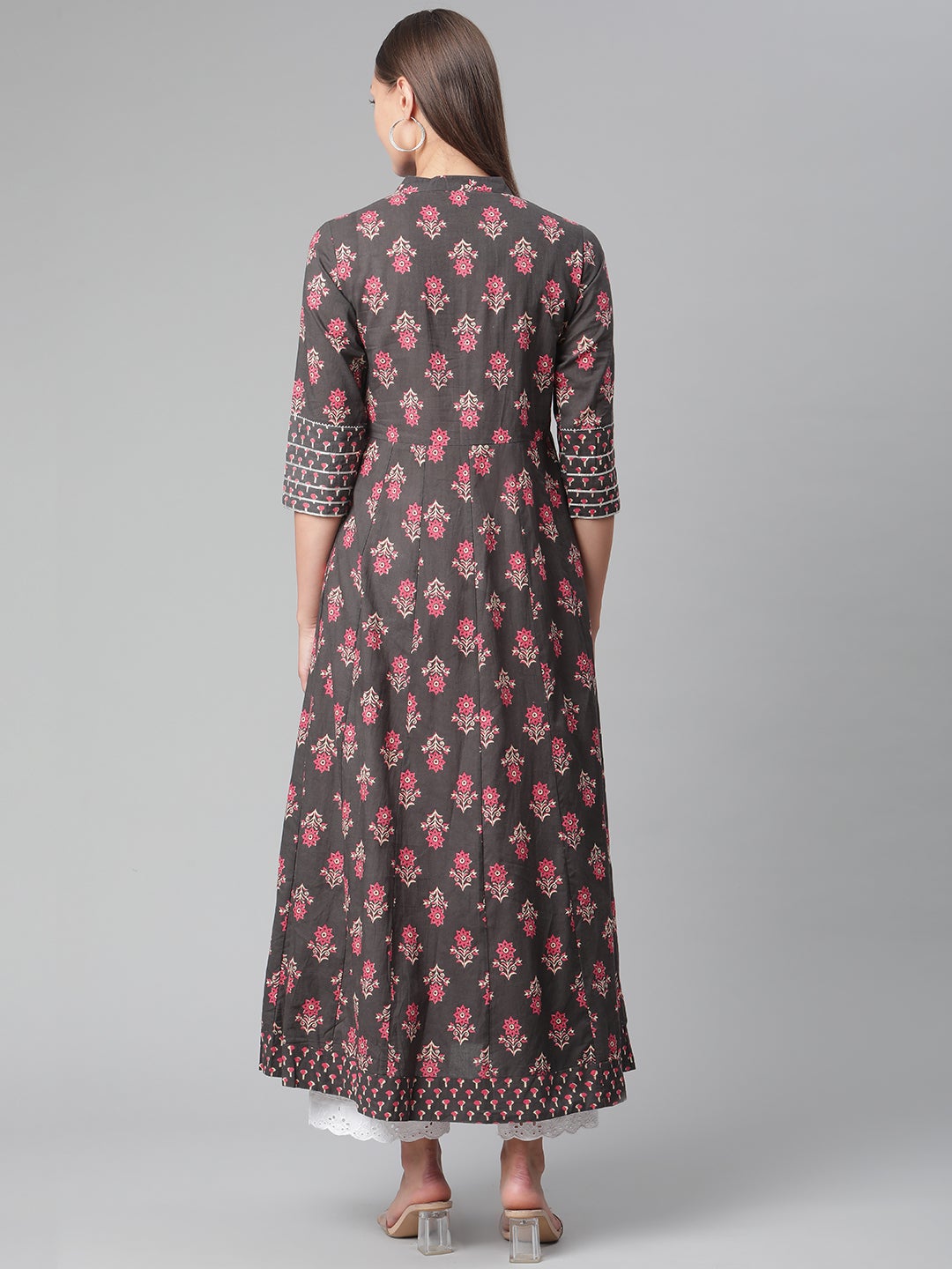 Women'S Brownish Black Anarkali Kurta | LASVINI - Redefining Indian Fashion with Elegance