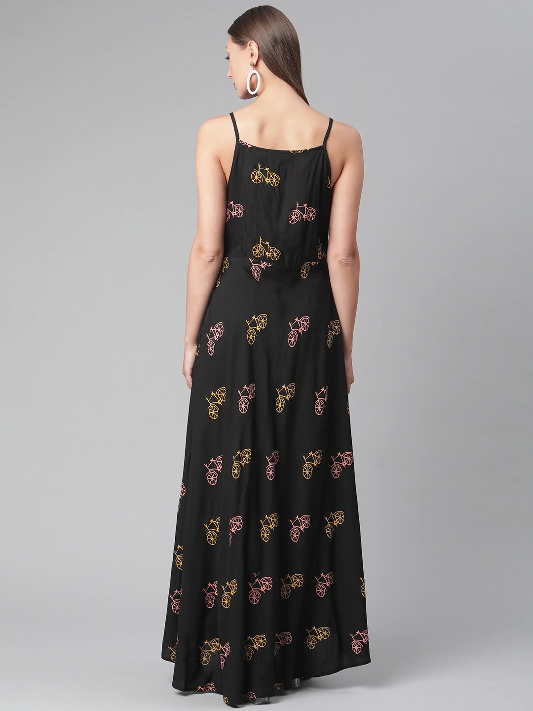 Women'S Black Rayon Long Dress | LASVINI - Redefining Indian Fashion with Elegance