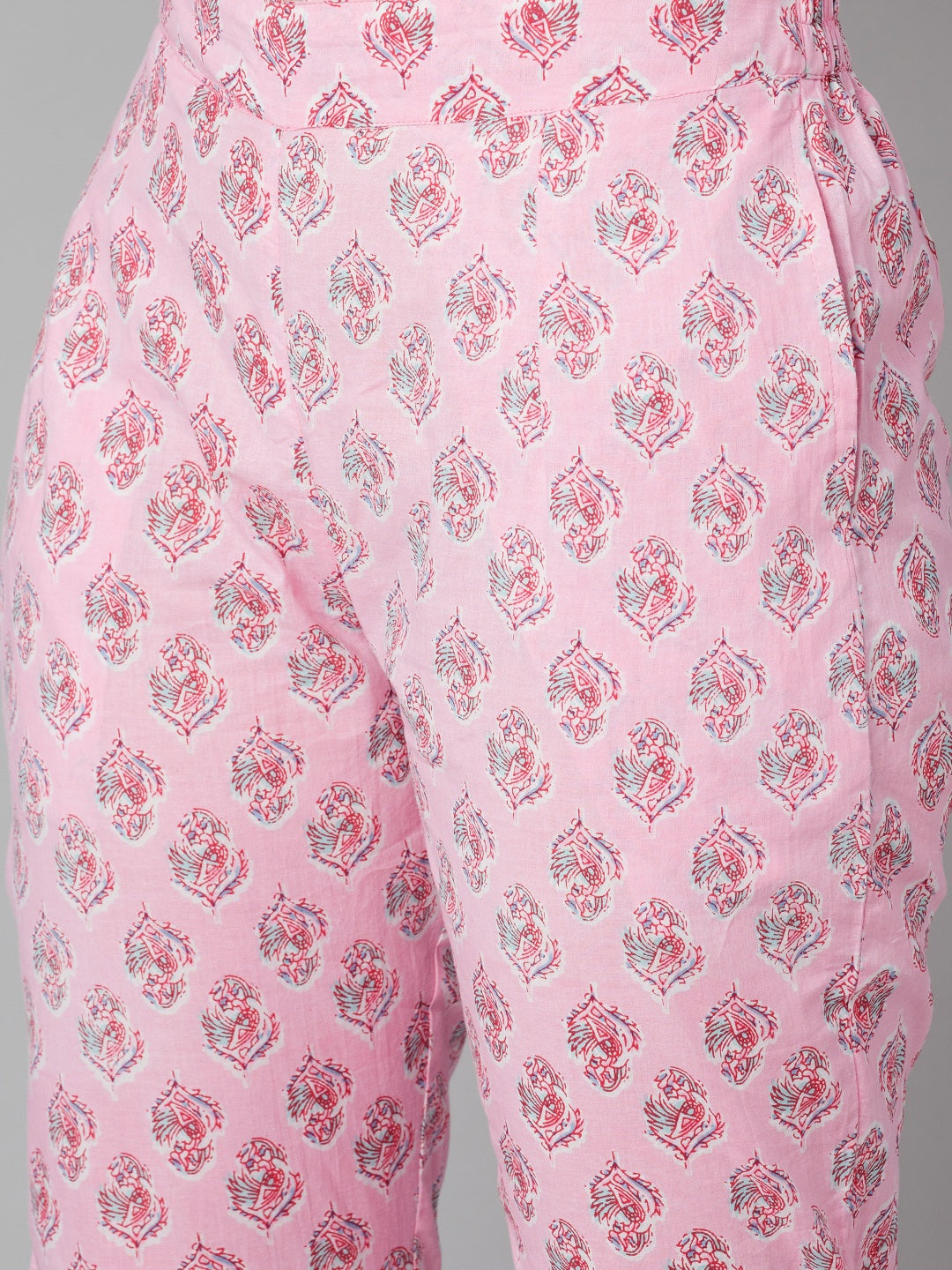 Women'S Pink Floral Printed Cotton Kurta Pant Set | LASVINI - Redefining Indian Fashion with Elegance