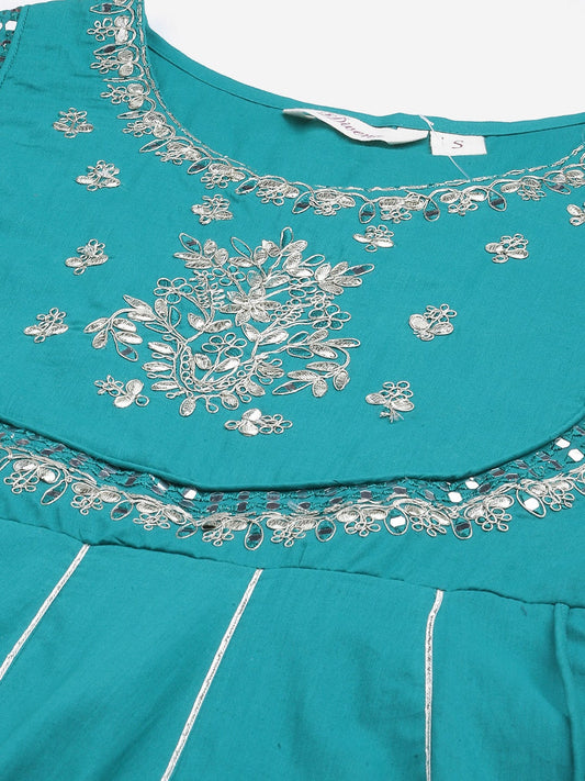Women'S Green Flared Kurta | LASVINI - Redefining Indian Fashion with Elegance