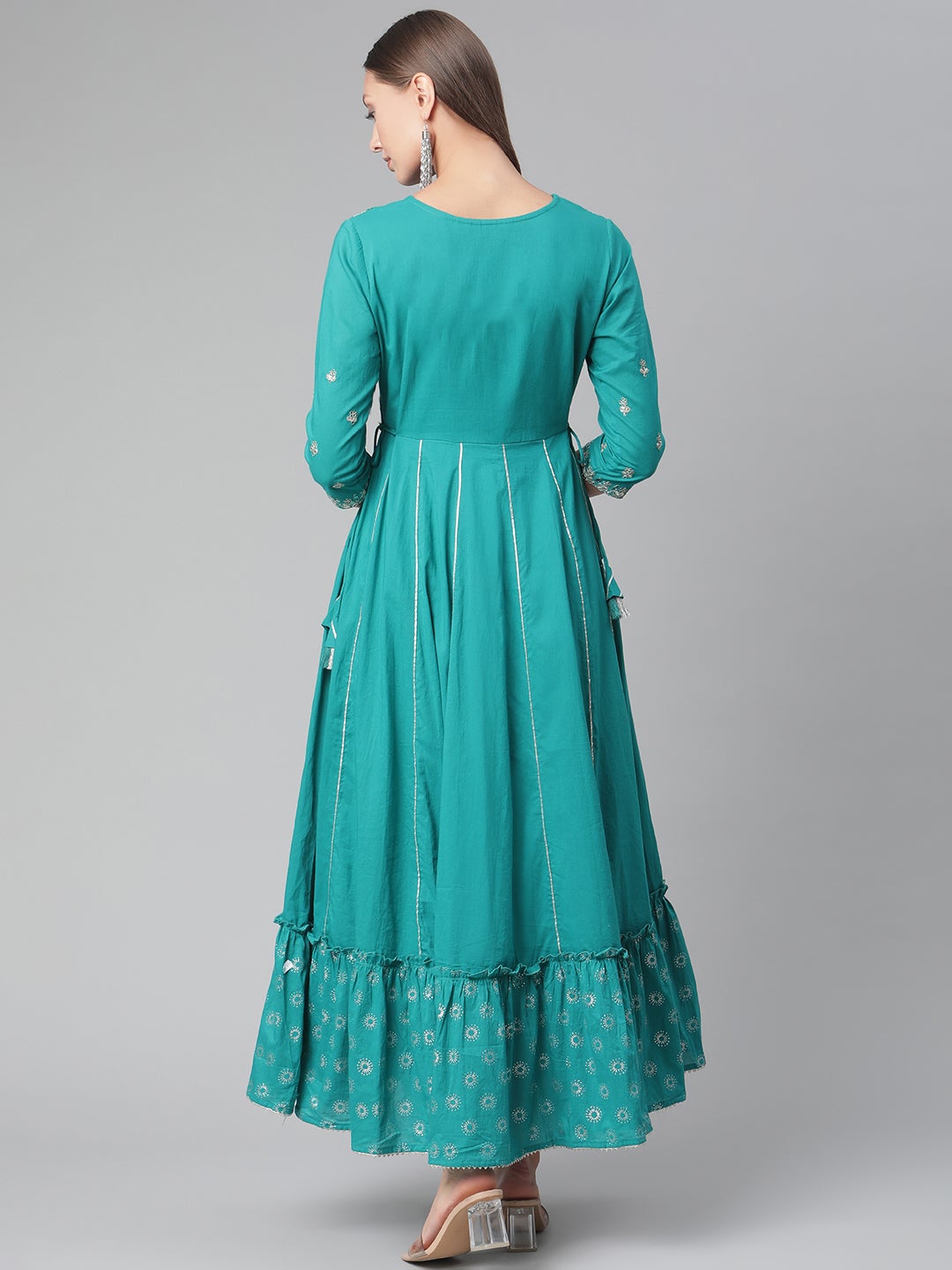 Women'S Green Flared Kurta | LASVINI - Redefining Indian Fashion with Elegance