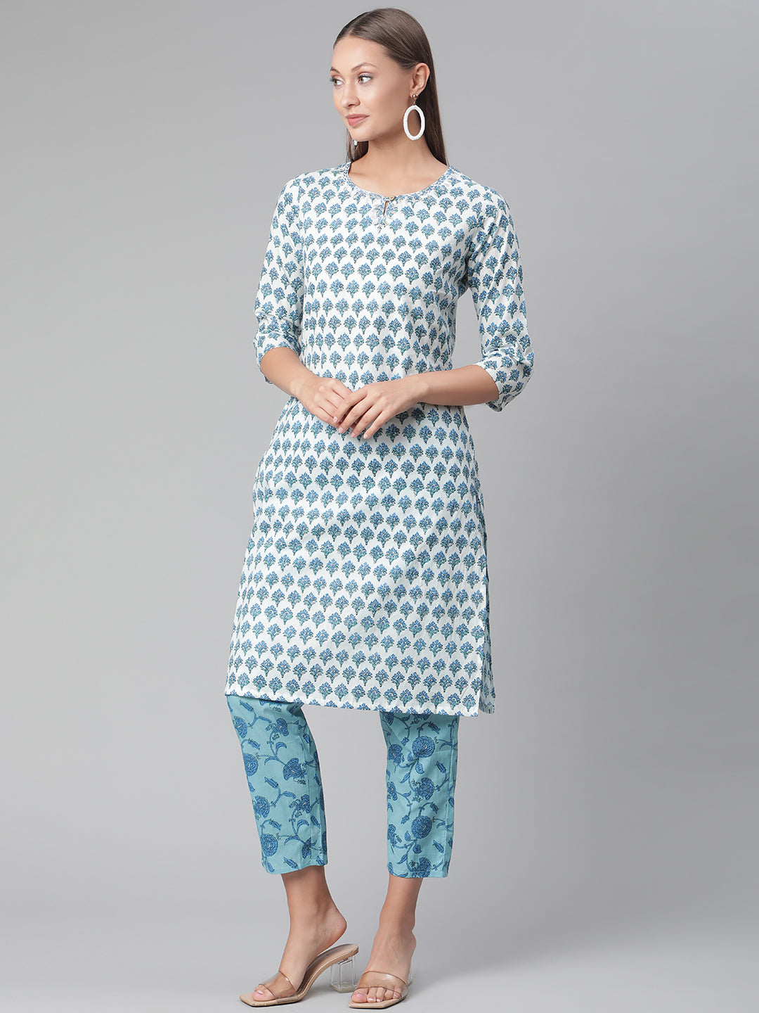 Women'S White Cotton Kurta Pant Set | LASVINI - Redefining Indian Fashion with Elegance