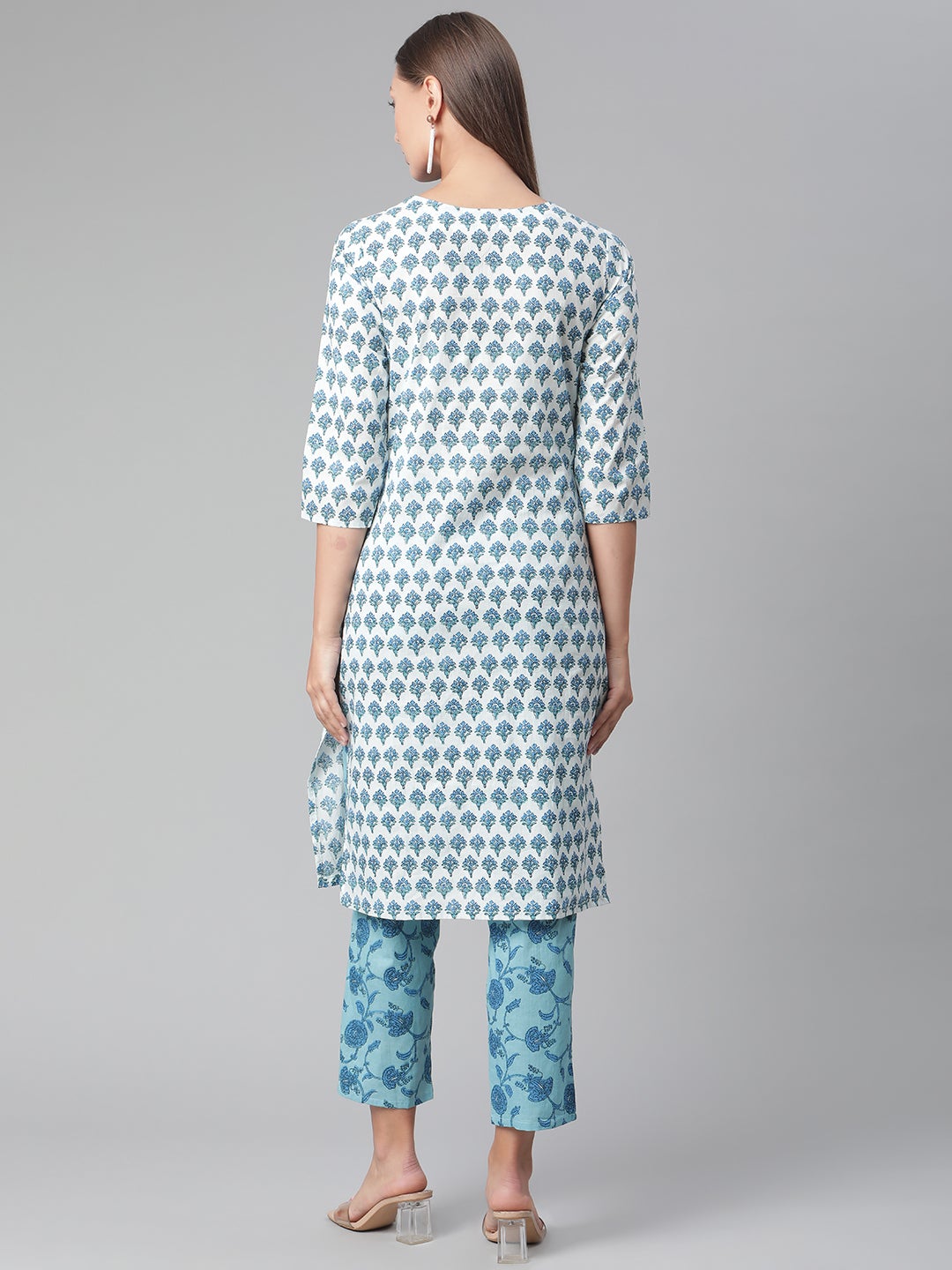 Women'S White Cotton Kurta Pant Set | LASVINI - Redefining Indian Fashion with Elegance
