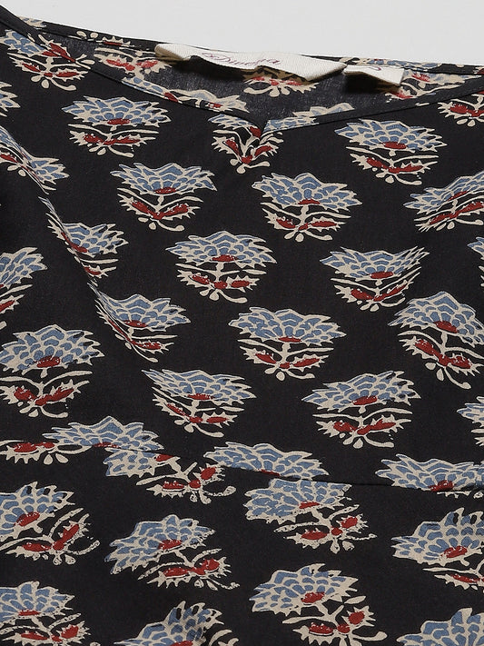 Women'S Block Printed Shoulder Strip Cotton Top | LASVINI - Redefining Indian Fashion with Elegance