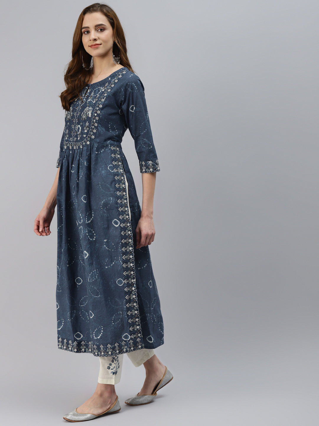 Women'S Blue Cotton Kurta Pant Set | LASVINI - Redefining Indian Fashion with Elegance