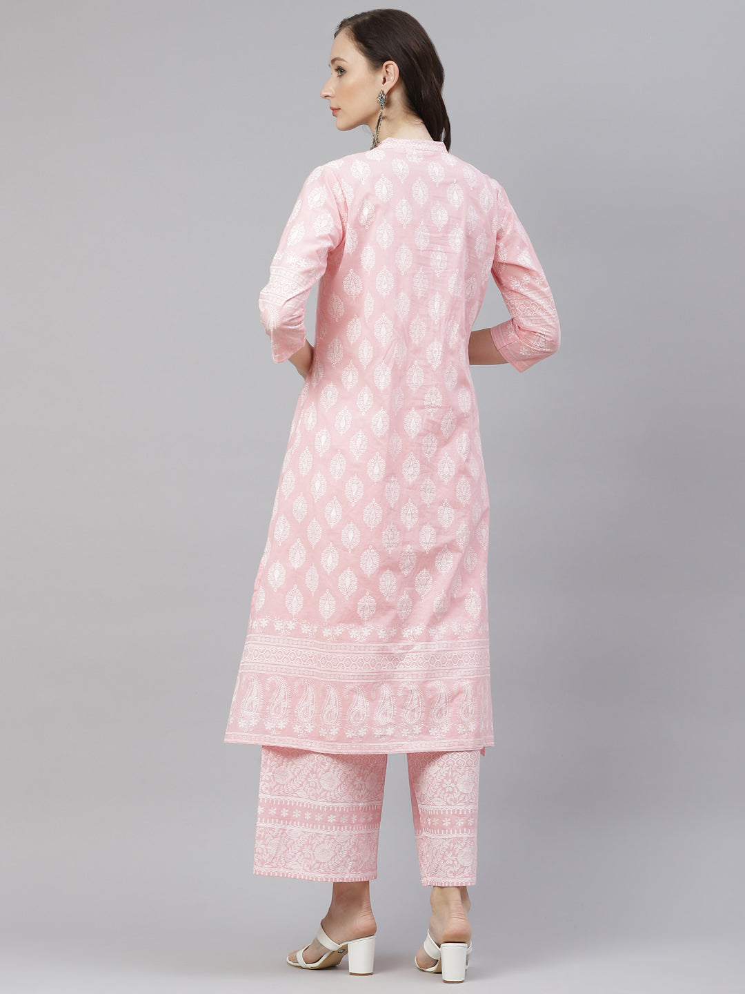 Women'S Baby Pink Cotton Kurta Palazzo Set | LASVINI - Redefining Indian Fashion with Elegance