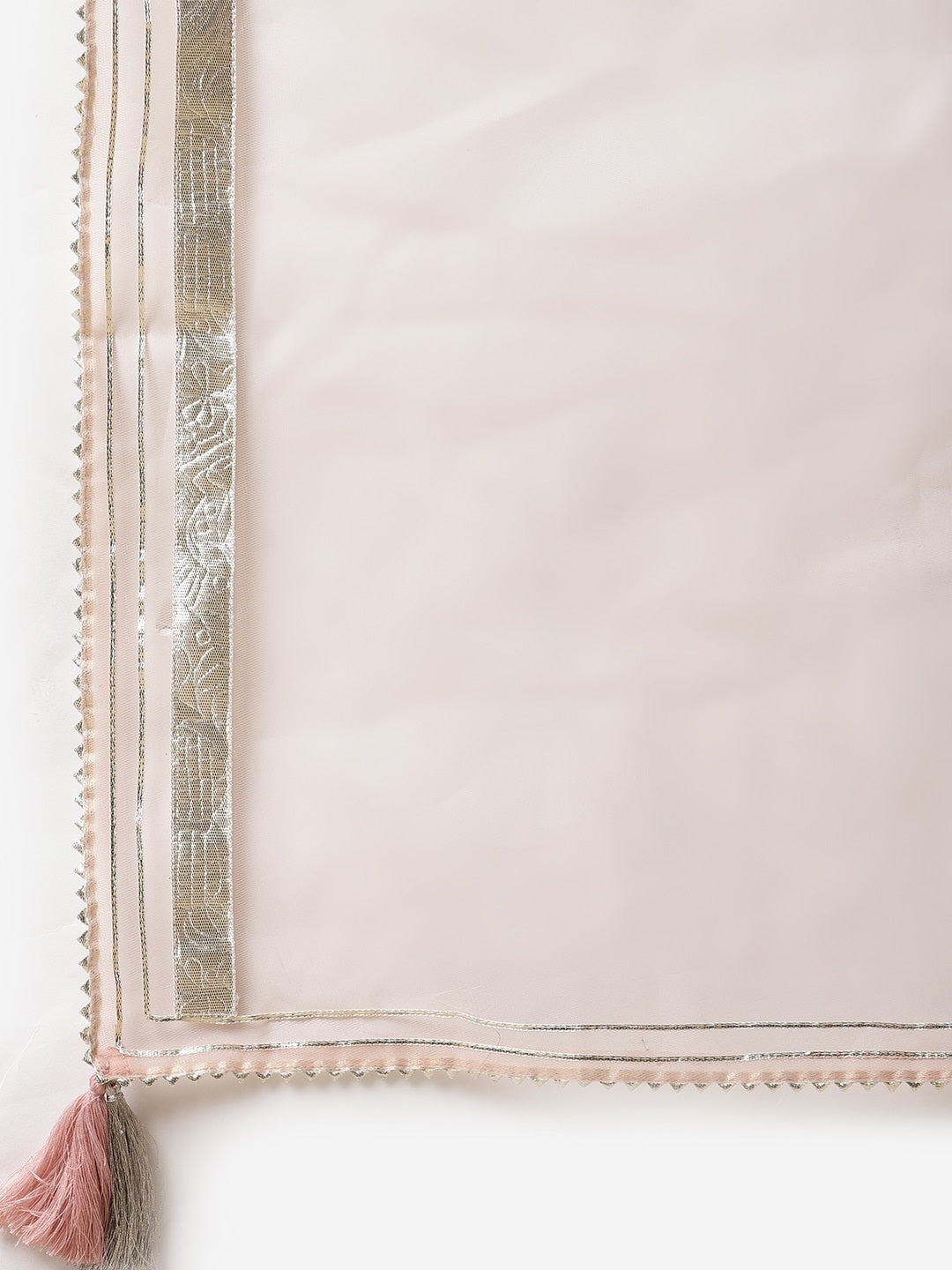 Women'S Light Pink Cotton Anarkali Gown Pant Set With Net Dupatta | LASVINI - Redefining Indian Fashion with Elegance