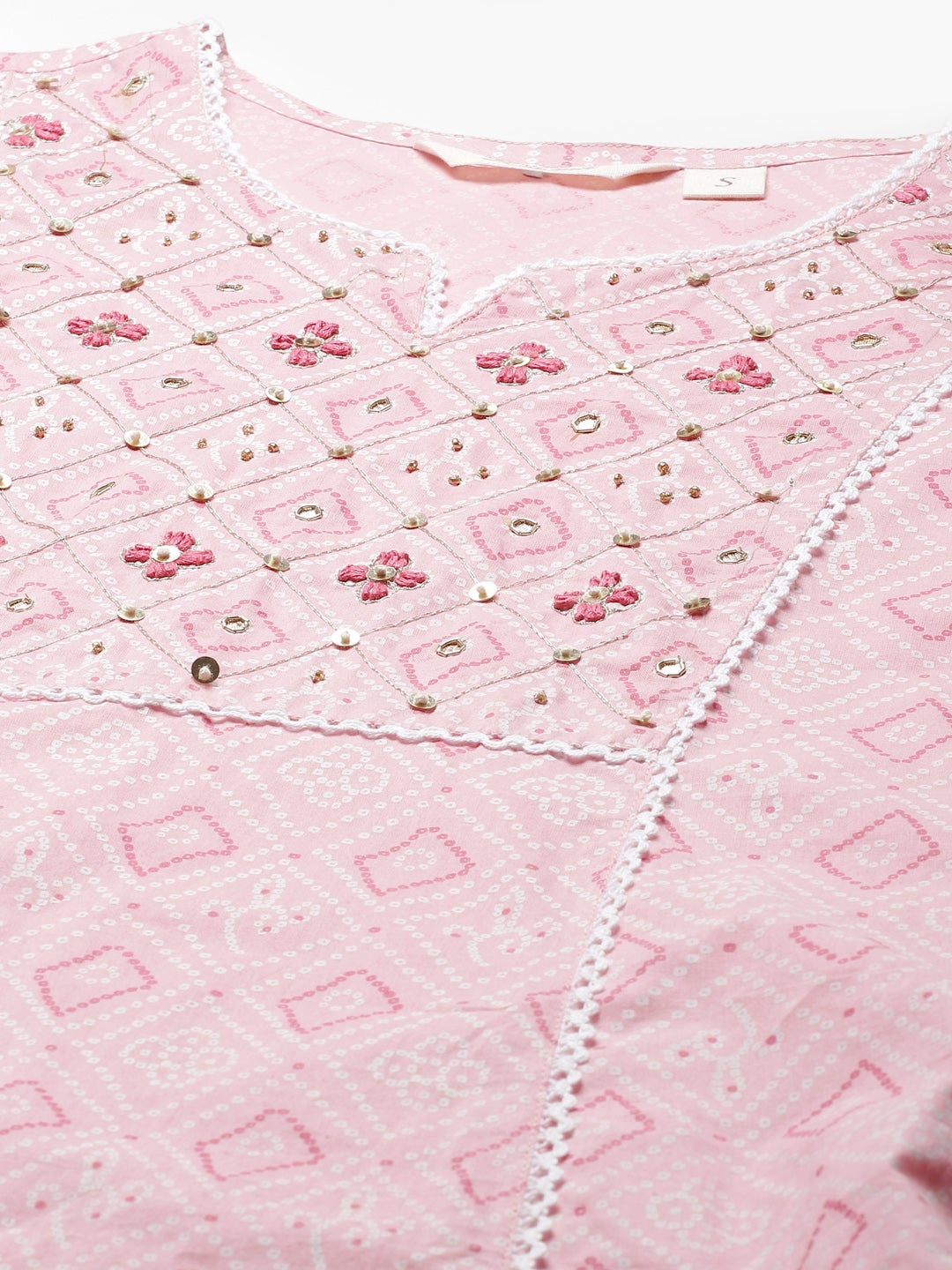 Women'S Pink Cotton A-Line Kurta Pant Set With Dupatta | LASVINI - Redefining Indian Fashion with Elegance