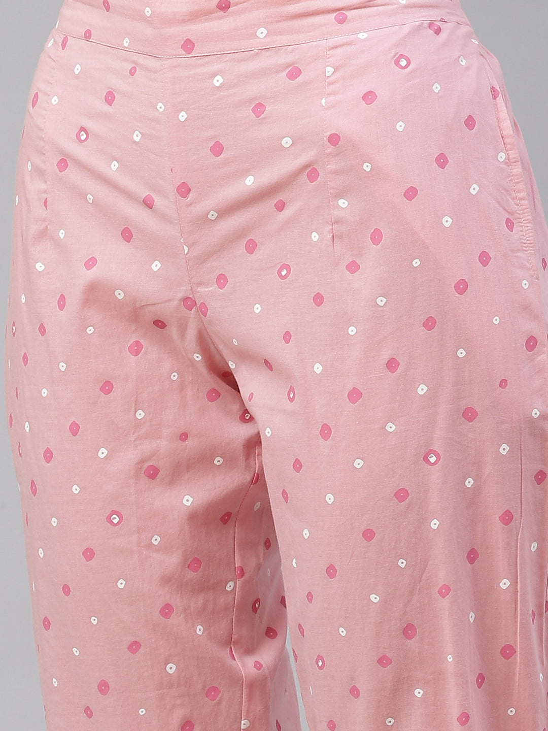 Women'S Pink Cotton A-Line Kurta Pant Set With Dupatta | LASVINI - Redefining Indian Fashion with Elegance