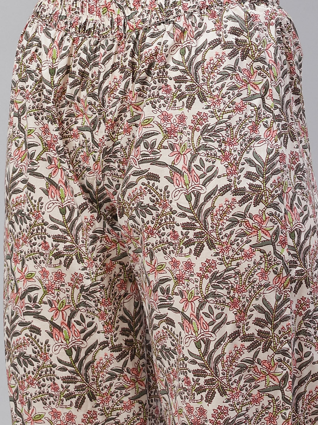Women'S Off White Floral Anarkali Kurta Pant Set With Dupatta | LASVINI - Redefining Indian Fashion with Elegance