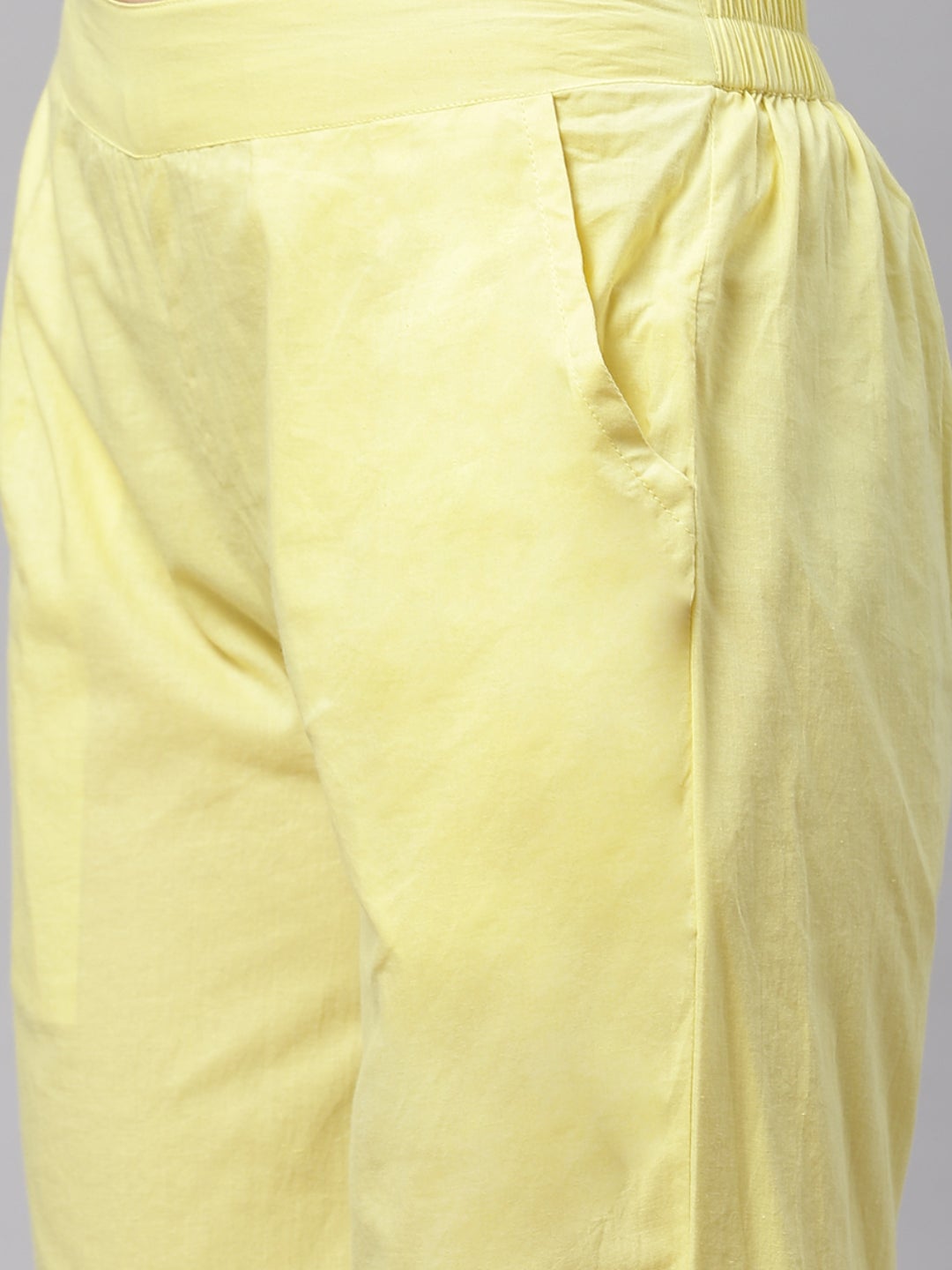 Women'S Yellow Cotton Straight Kurta Pant Set With Dupatta | LASVINI - Redefining Indian Fashion with Elegance