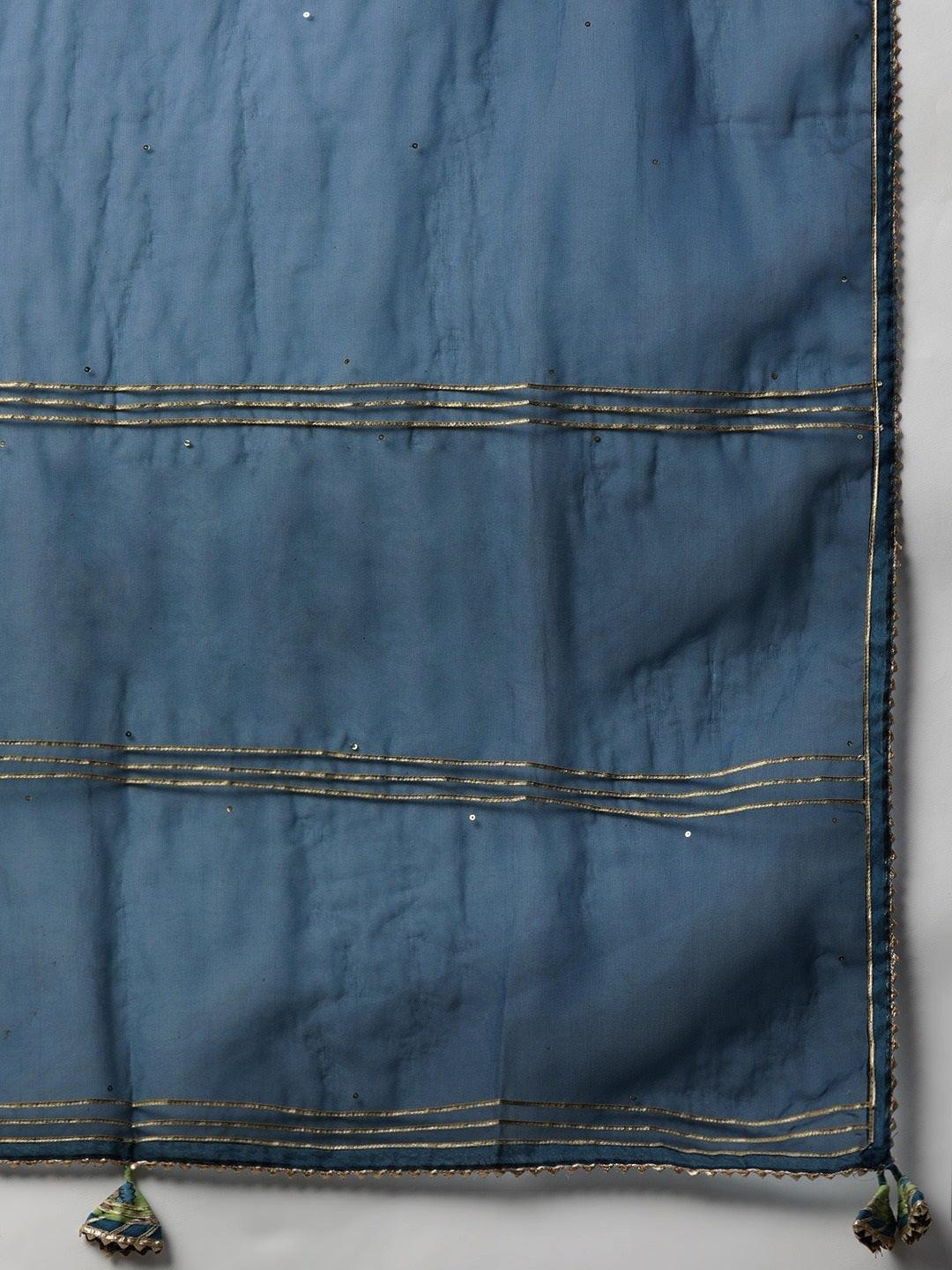 Green Cotton Hand Block Printed Kurta Pant Set With Dupatta | LASVINI - Redefining Indian Fashion with Elegance