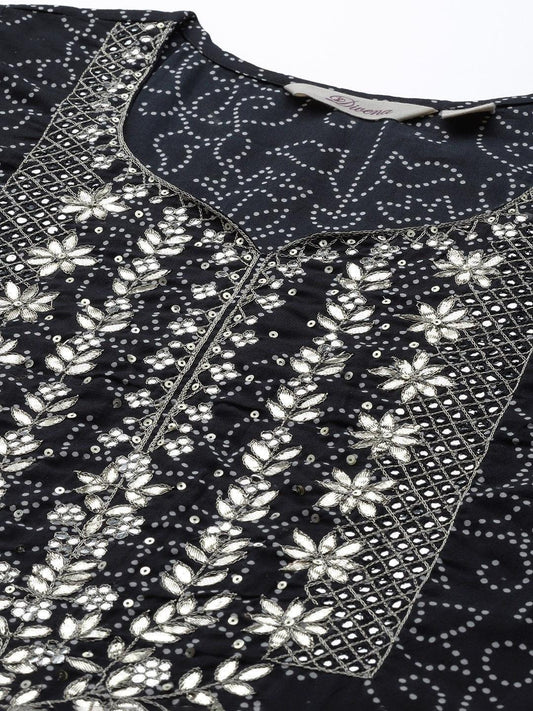 Black And White Cotton Kurta Pant Set With Dupatta | LASVINI - Redefining Indian Fashion with Elegance