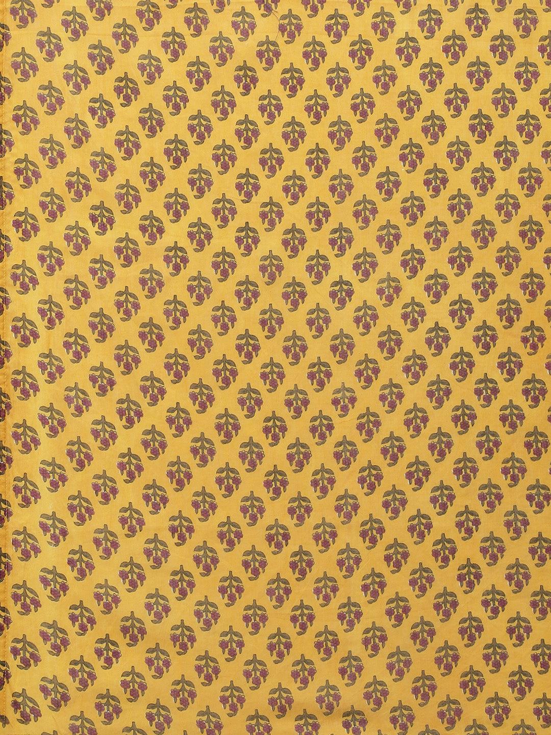 Mustard Cotton Anarkali Kurta Palazzo Set With Dupatta | LASVINI - Redefining Indian Fashion with Elegance