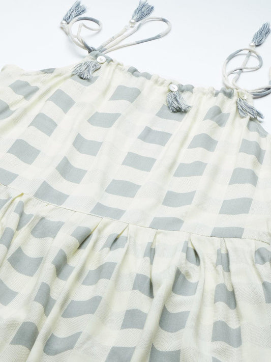 White Rayon Shoulder Straps Dress | LASVINI - Redefining Indian Fashion with Elegance