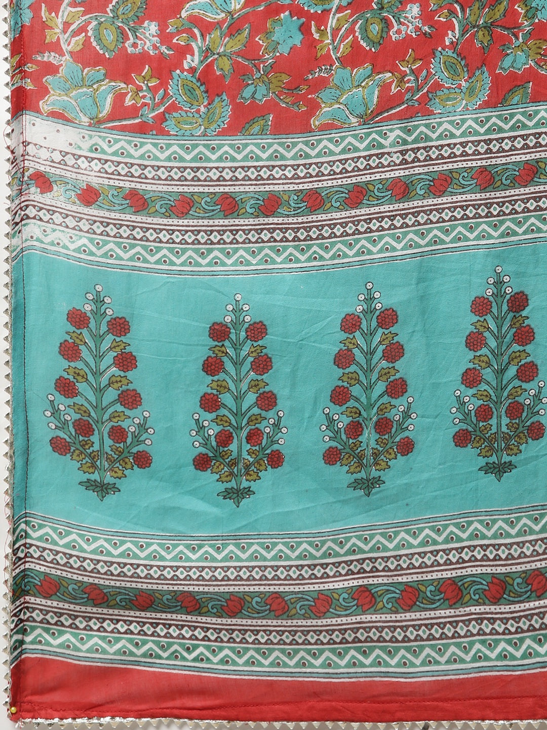 Women Rama Green Cotton Straight Kurta Pant Set With Dupatta | LASVINI - Redefining Indian Fashion with Elegance