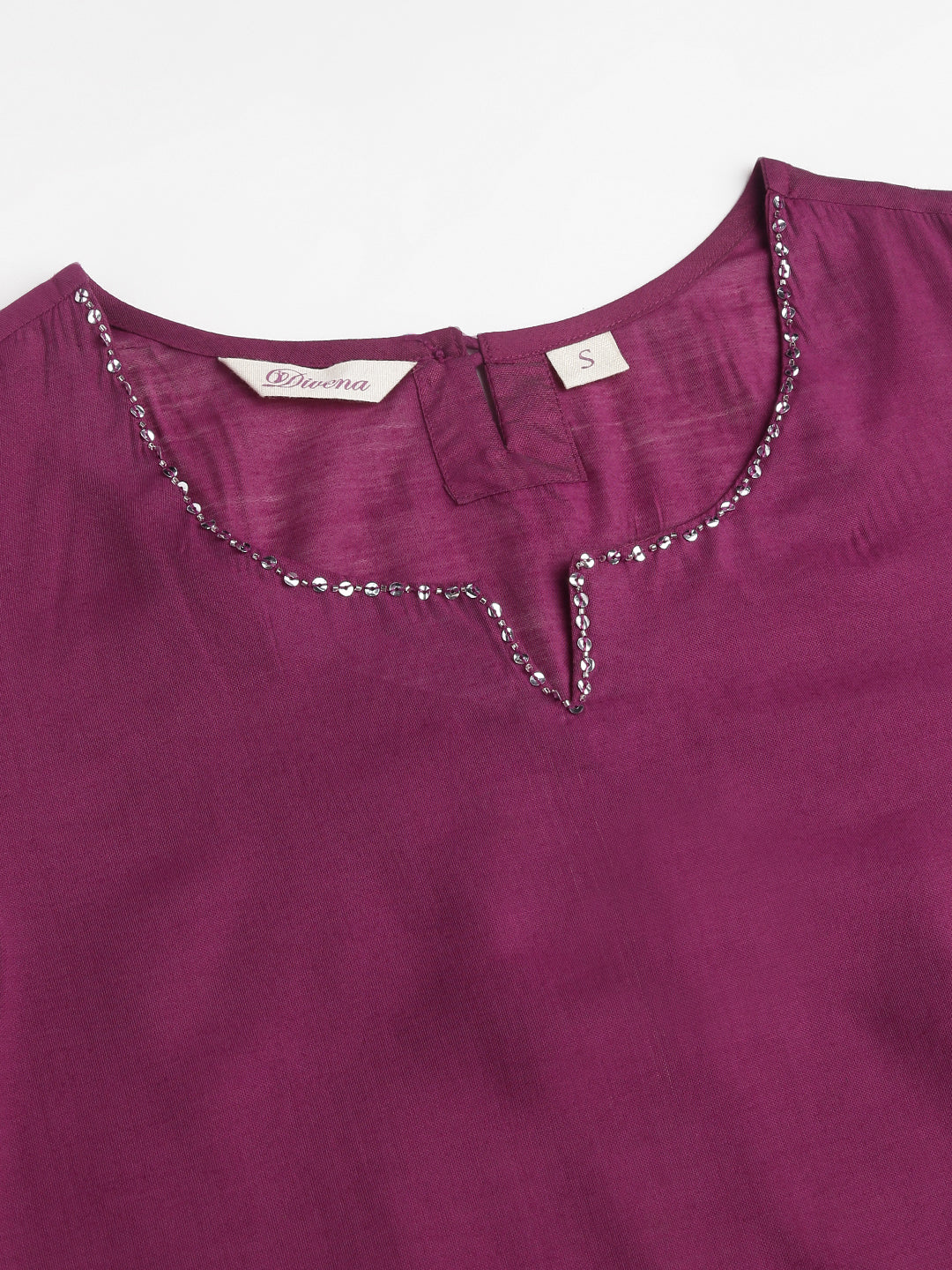 Solid Purple Chanderi Embroidered Kurta With Inner Trouser Inner & Dupatta Set | LASVINI - Redefining Indian Fashion with Elegance