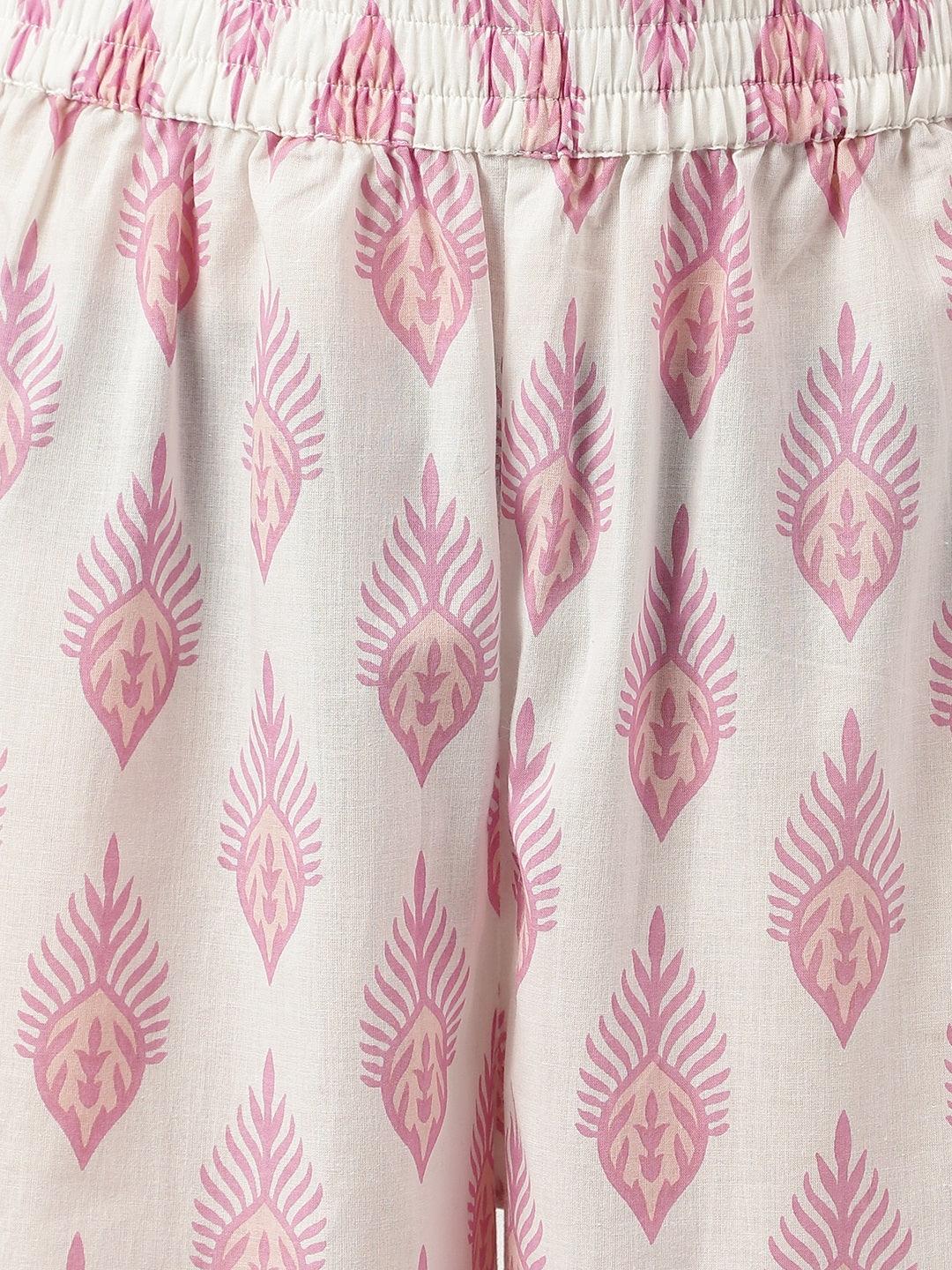 White Cotton Straight Kurta Hem Cuffed Pant Set | LASVINI - Redefining Indian Fashion with Elegance