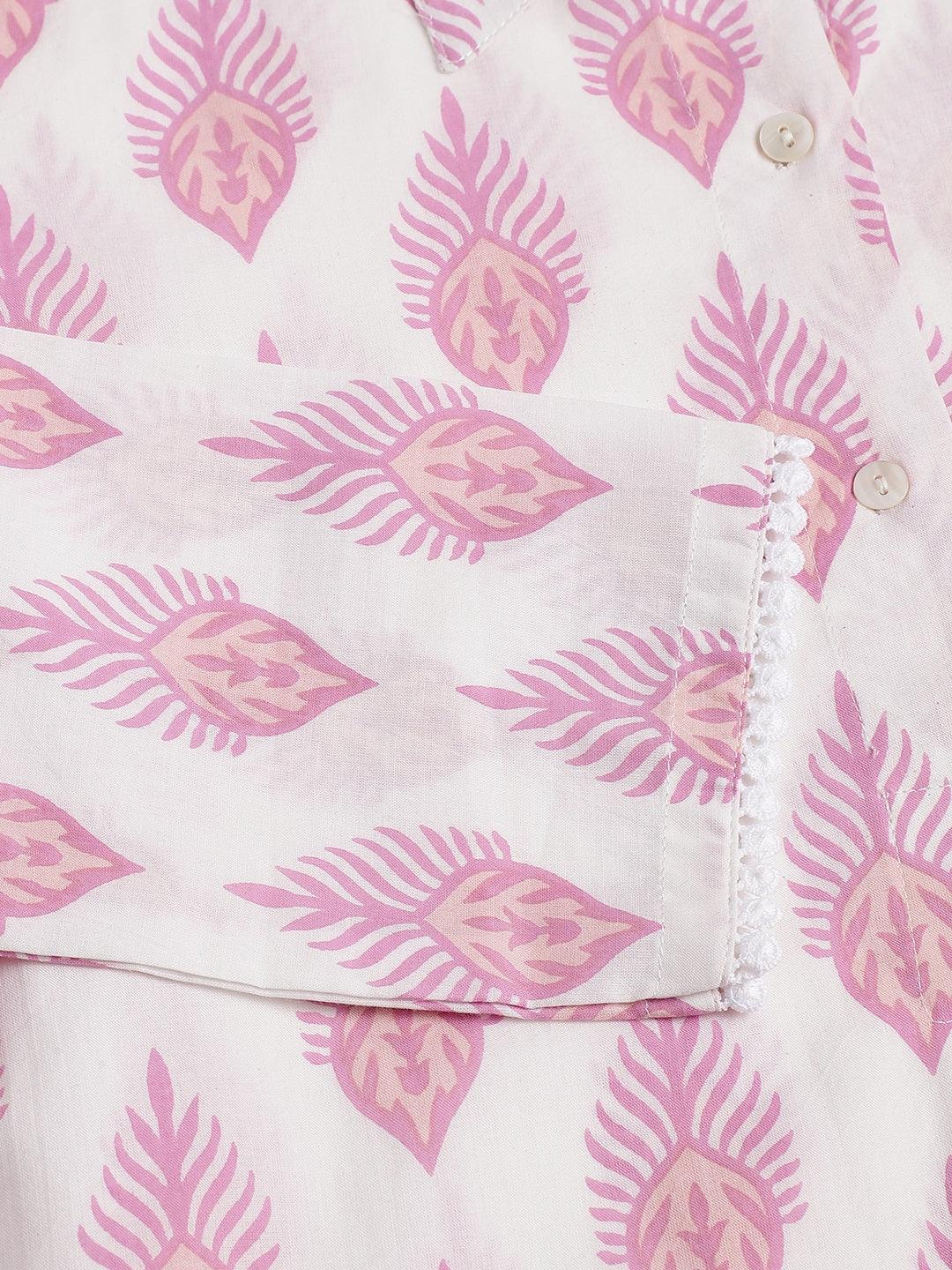 White Cotton Straight Kurta Hem Cuffed Pant Set | LASVINI - Redefining Indian Fashion with Elegance