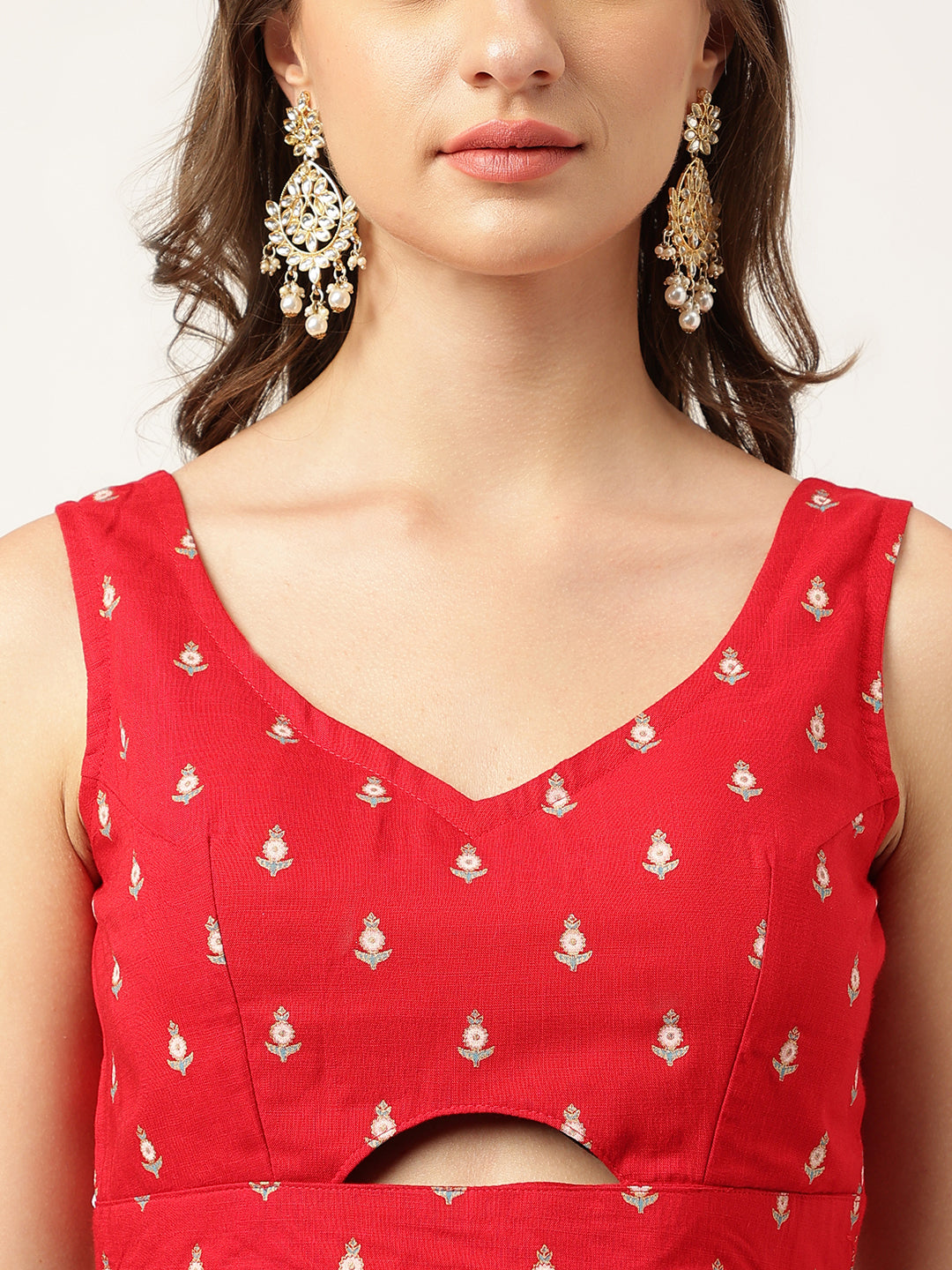 Ethnic Motifs Printed Maroon Lehenga & Blouse With Dupatta | LASVINI - Redefining Indian Fashion with Elegance