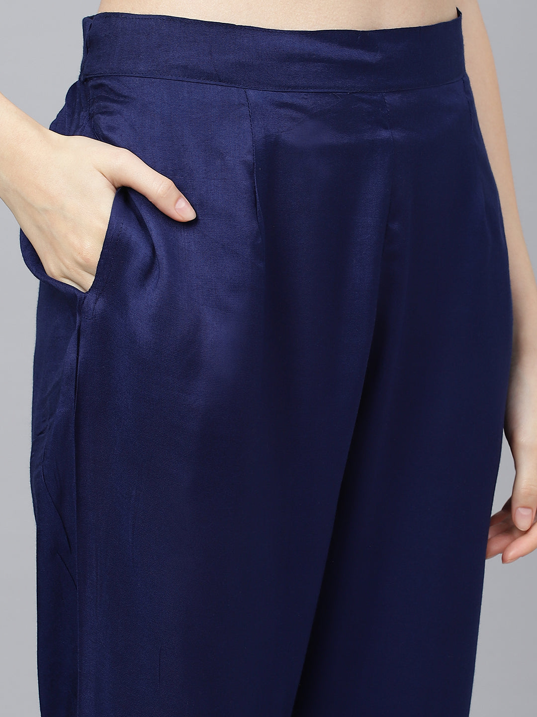 Women Blue Floral Burn Out Valvet Kurta Pant With Organza Dupatta Set | LASVINI - Redefining Indian Fashion with Elegance