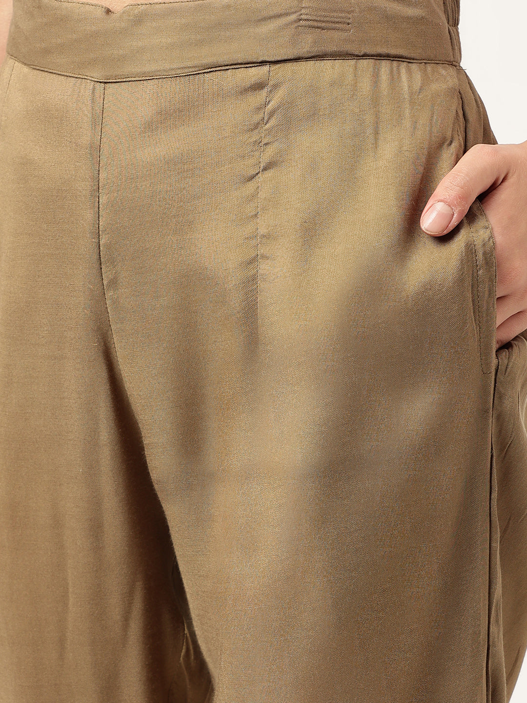 Olive Embroidered Cotton Kurta Trouser With Dupatta Set | LASVINI - Redefining Indian Fashion with Elegance