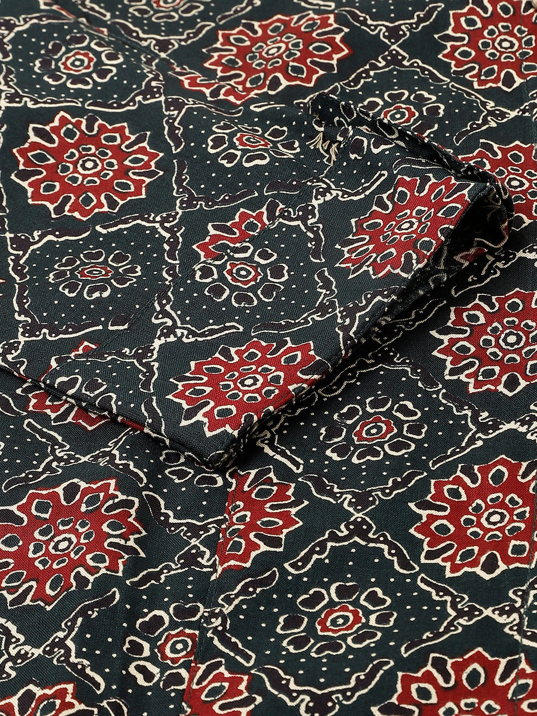 Women Black Abstract Printed Rayon A-Line Shirts Style Top | LASVINI - Redefining Indian Fashion with Elegance