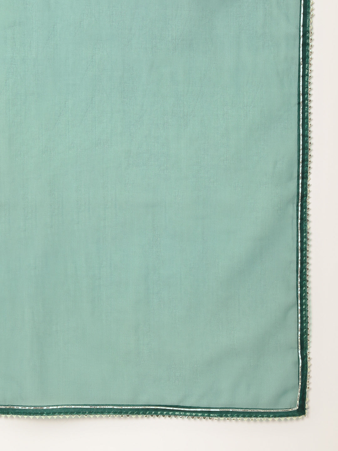 Sea Green Embroidered Chanderi Kurta, Trouser With Dupatta | LASVINI - Redefining Indian Fashion with Elegance