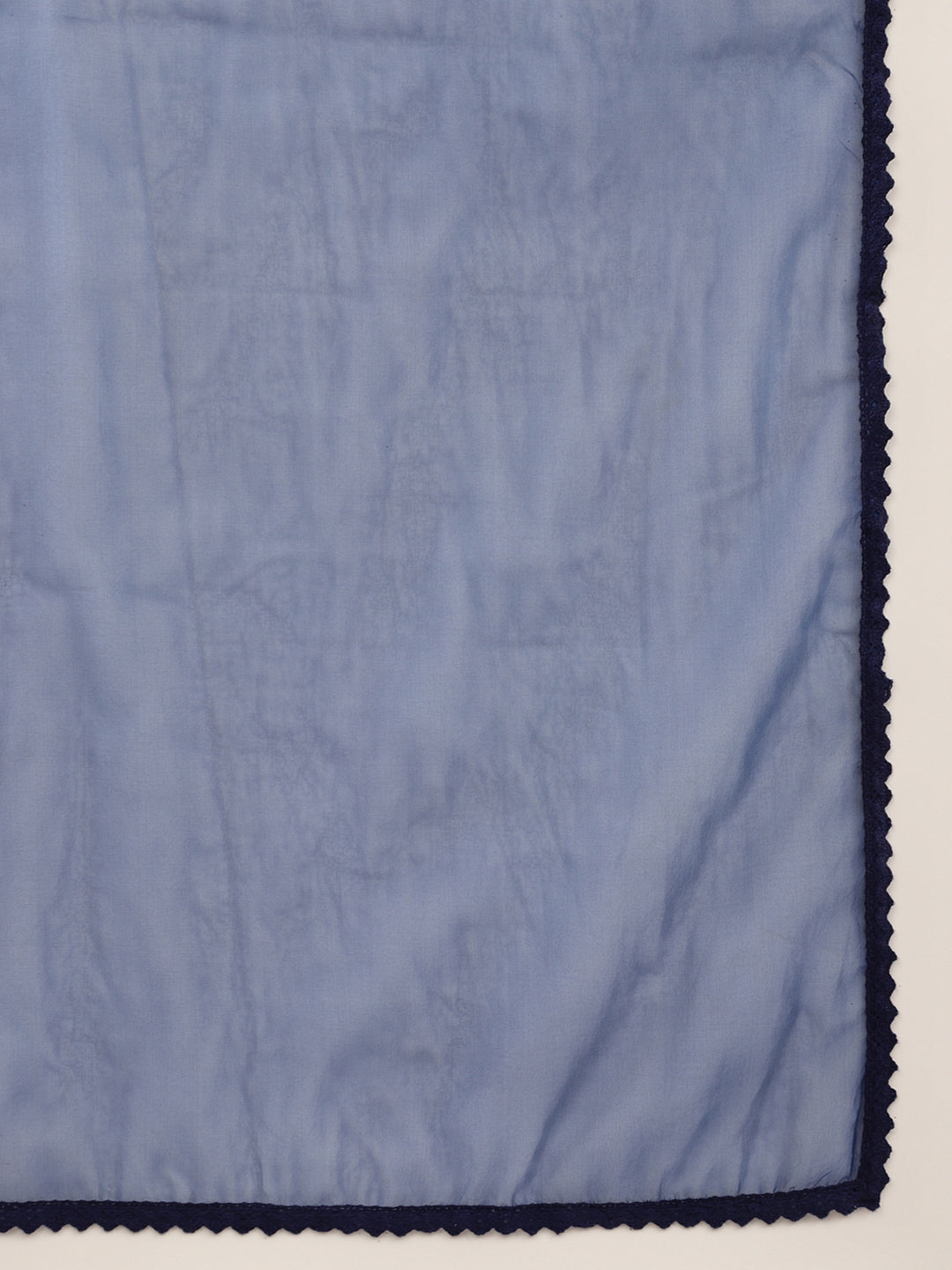 Women Blue Floral Burnout Velvet Kurta Set With Organza Dupatta | LASVINI - Redefining Indian Fashion with Elegance
