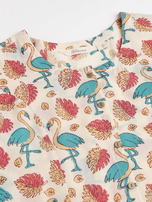 Floral Cotton Kurta With Trouser Set | LASVINI - Redefining Indian Fashion with Elegance