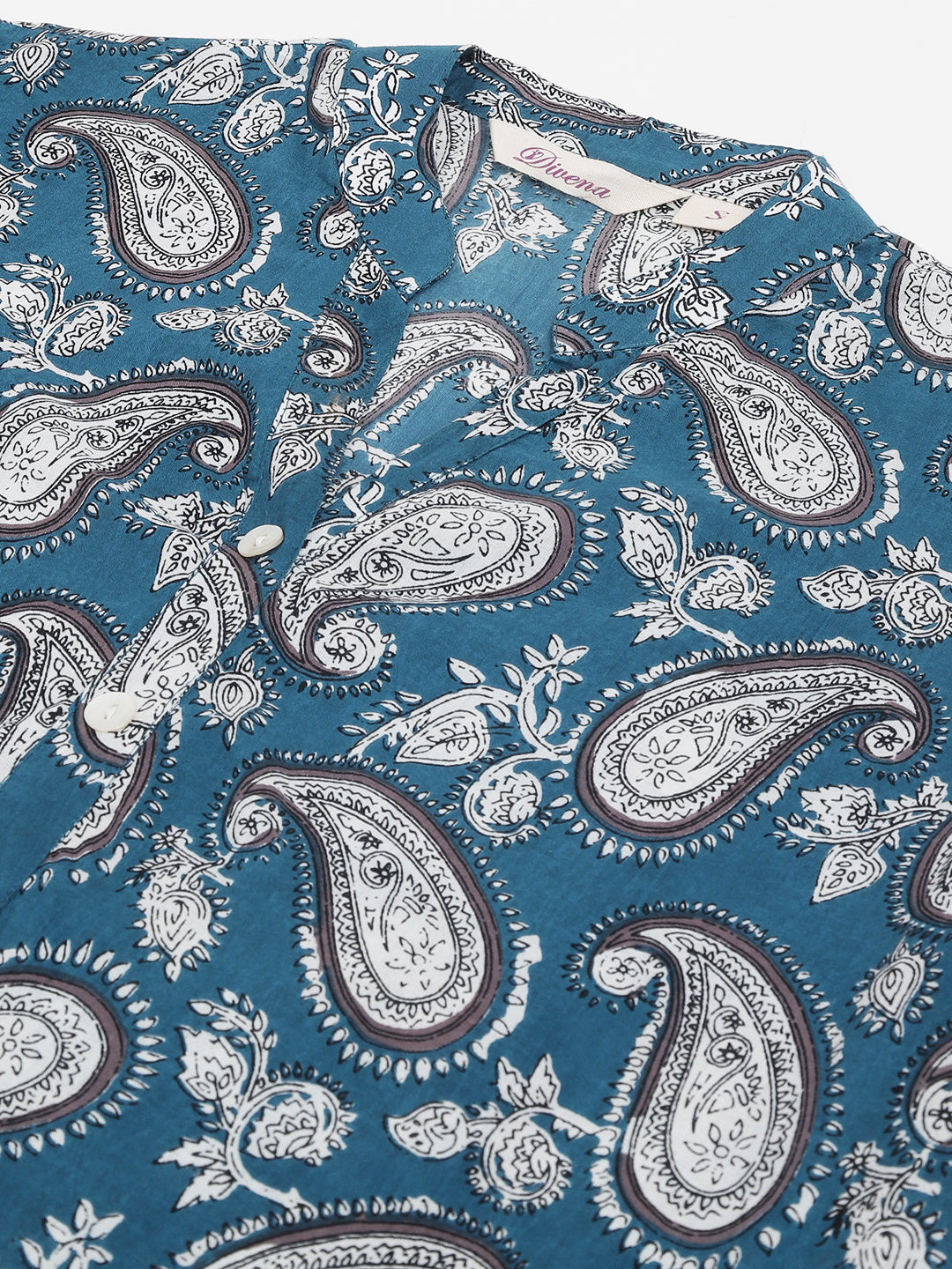 Paisley Print Straight Fit Cotton Kurta | LASVINI - Redefining Indian Fashion with Elegance