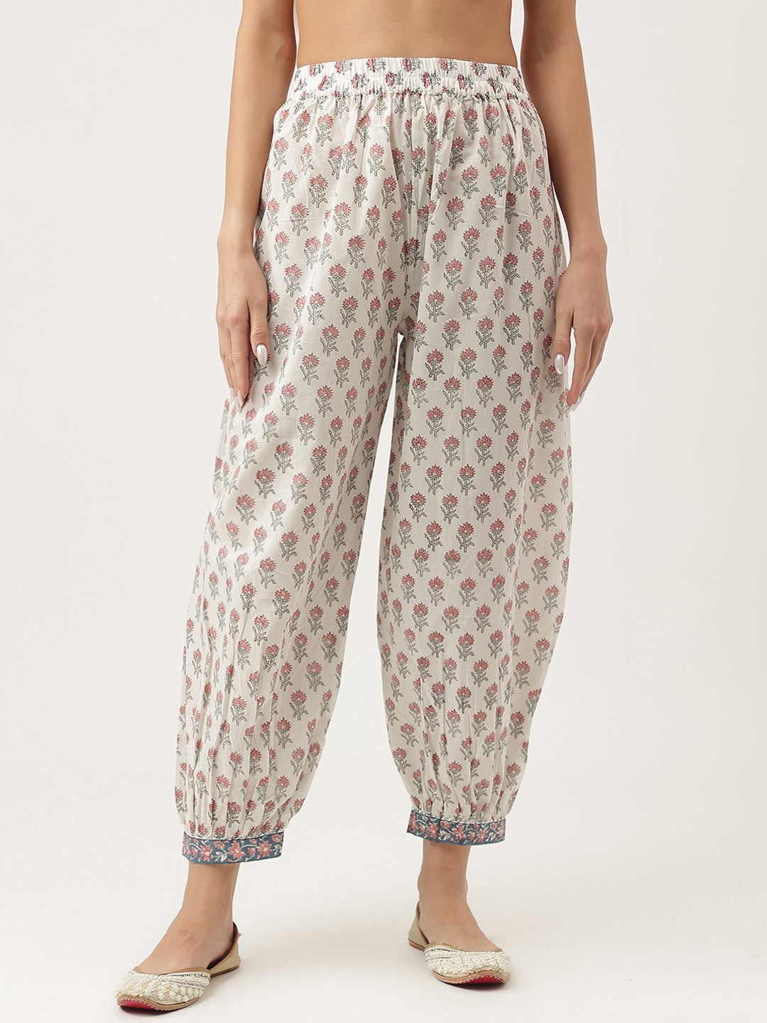 Blue Floral Printed Cotton Embroidered Kurta, Trouser With Dupatta | LASVINI - Redefining Indian Fashion with Elegance