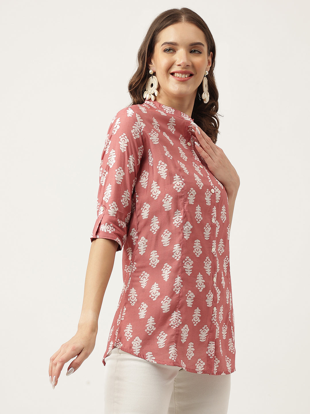 Ethnic Motif Print Rayon Top | LASVINI - Redefining Indian Fashion with Elegance