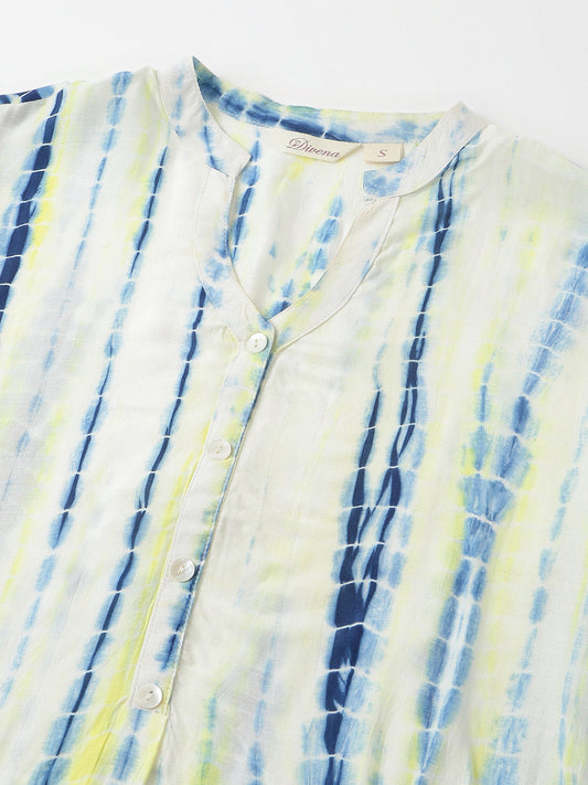 Light Blue Tie Dye Muslin Co Ord Set | LASVINI - Redefining Indian Fashion with Elegance