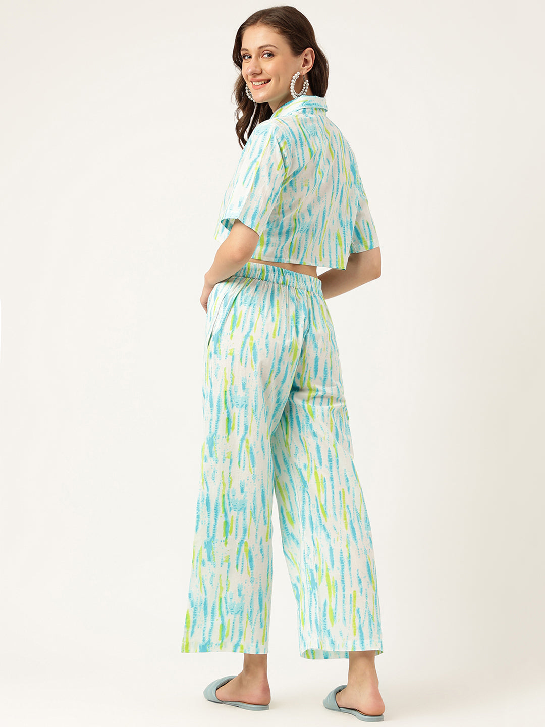 Women Tie And Dye Pure Cotton Shirt With Trousers | LASVINI - Redefining Indian Fashion with Elegance