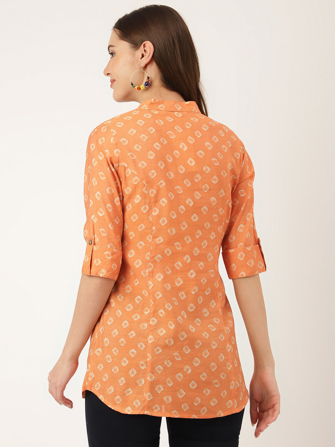 Mustard Printed Chanderi Silk Regular Top | LASVINI - Redefining Indian Fashion with Elegance