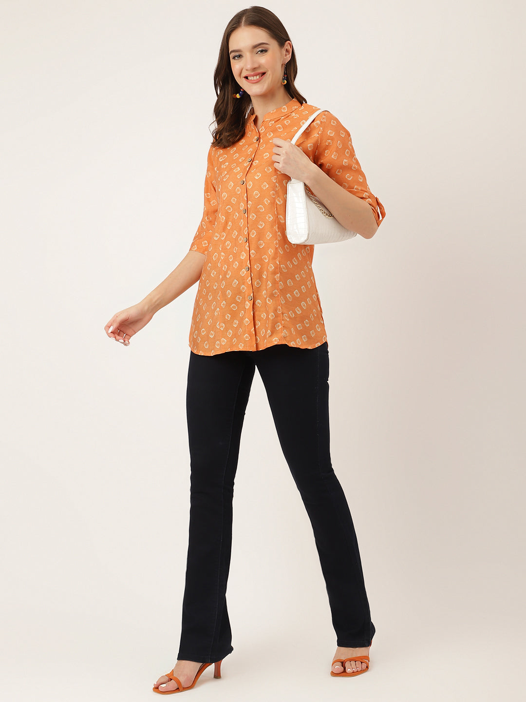 Mustard Printed Chanderi Silk Regular Top | LASVINI - Redefining Indian Fashion with Elegance