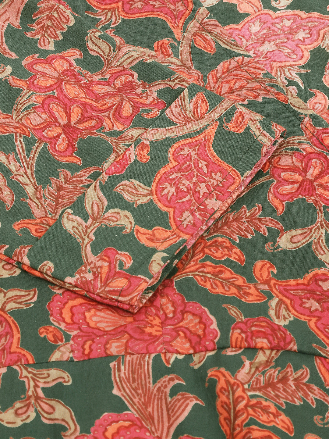 Grey Pink Floral Printed Cotton Fit & Flare Dress | LASVINI - Redefining Indian Fashion with Elegance