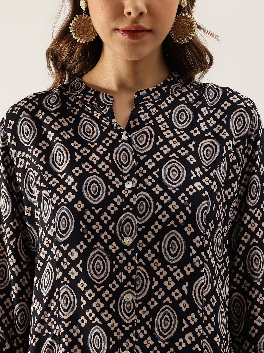 Black Asymmetric Printed Top | LASVINI - Redefining Indian Fashion with Elegance