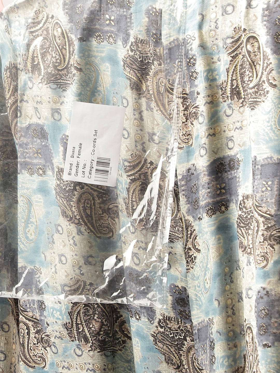 Blue Foil Printed Chanderi Co-Ord Set | LASVINI - Redefining Indian Fashion with Elegance