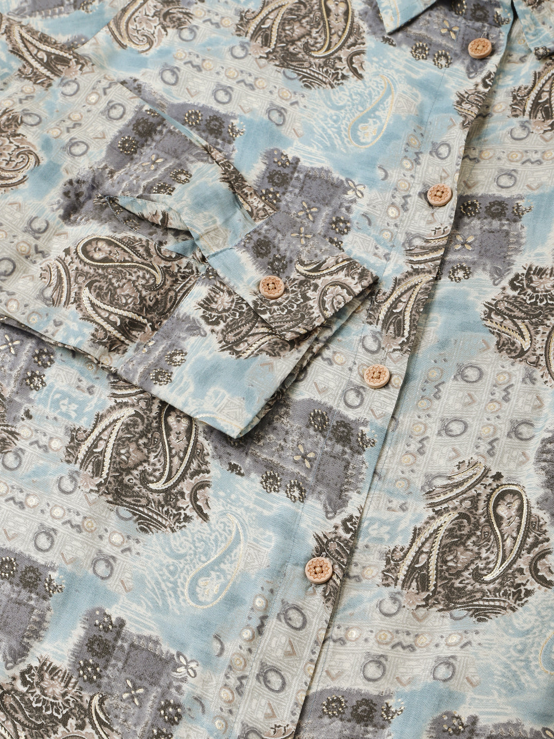 Blue Foil Printed Chanderi Co-Ord Set | LASVINI - Redefining Indian Fashion with Elegance