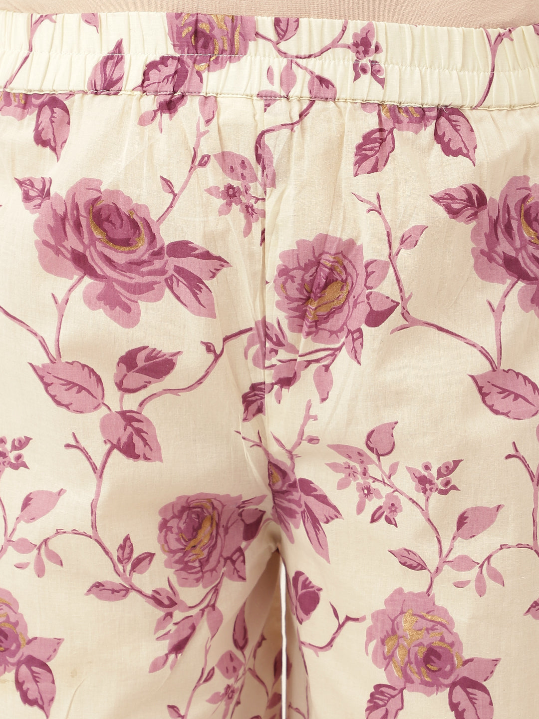 Purple Floral Print Cotton Co-Ord Set | LASVINI - Redefining Indian Fashion with Elegance